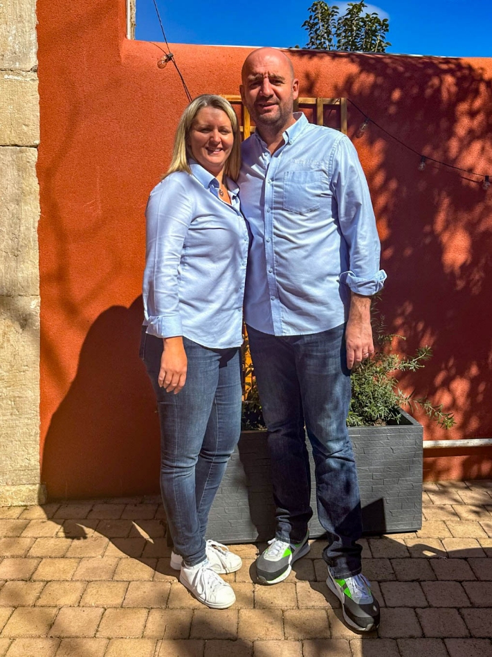 Eve et David gérant de maison Del Moral, restaurant Saint-Chinian